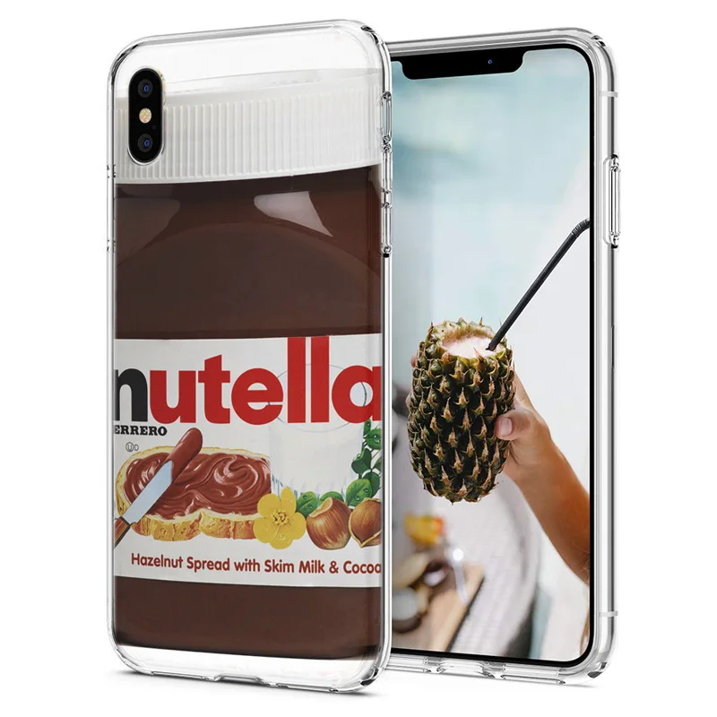 Мягкий чехол для телефона iPhone X XS XR чехлы из ТПУ цветной с рисунком пиццы арбуза