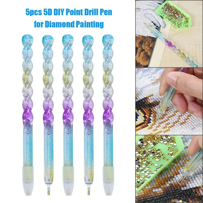5D DIY Diamond Painting Point Drill Pen Cross Stitch Embroidery Mosaic Tool Rhinestone Drilling Pen Diamond Painting Tool