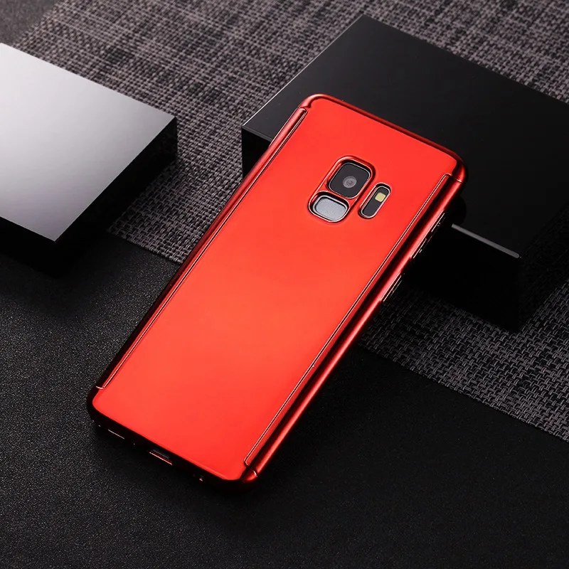 Красный 360 Полное покрытие зеркальный чехол для samsung Note 9 S10 Plus S8plus жесткий защитный чехол для samsung Galaxy S9 Plus S7 Note9 чехол s10lite - Цвет: Красный