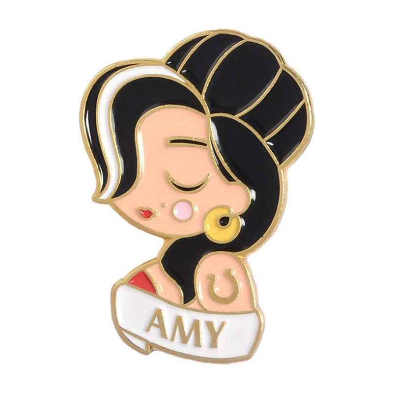 Шекспир Одри Хепберн знаменитостей брошь и эмалированная булавка Amy портрет нагрудные значки на одежду значок для рюкзака
