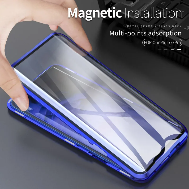 Оригинальные Роскошные Металлические Магнитные Передние Задние чехлы из