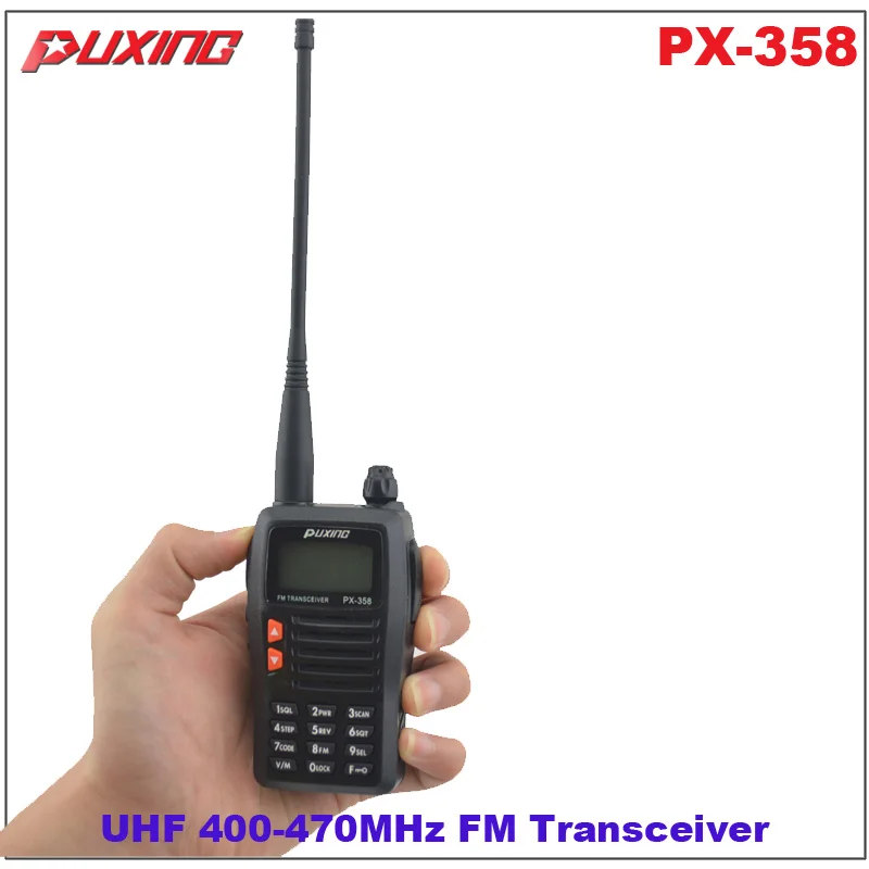 Горячая Распродажа портативная рация Puxing PX 358 UHF 400 470MHz двухсторонняя fm