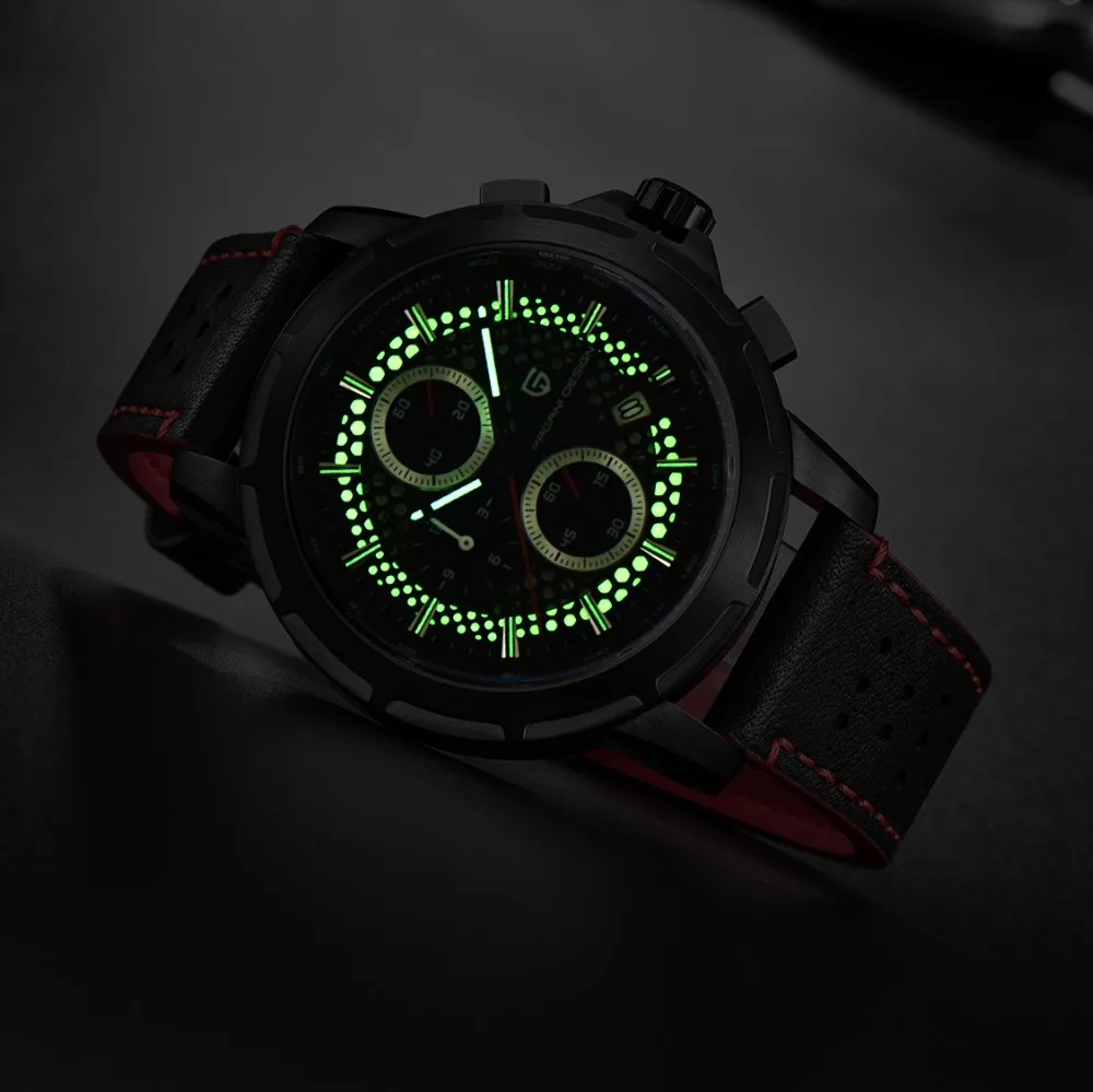 PAGANI Роскошные хронограф мужские военные часы Авто Дата спортивные из