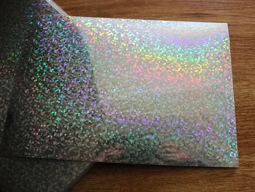 Размер A4 голографические Радужные Блестки самоклеящаяся цветная пленка