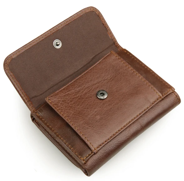 Мужской короткий кошелек в стиле ретро с защитой RFID из натуральной кожи от
