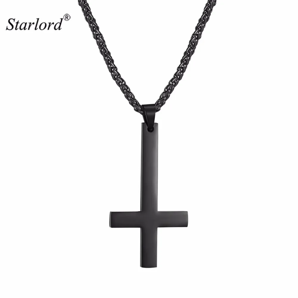 Перевернутое ожерелье с крестом Святой Питер из нержавеющей