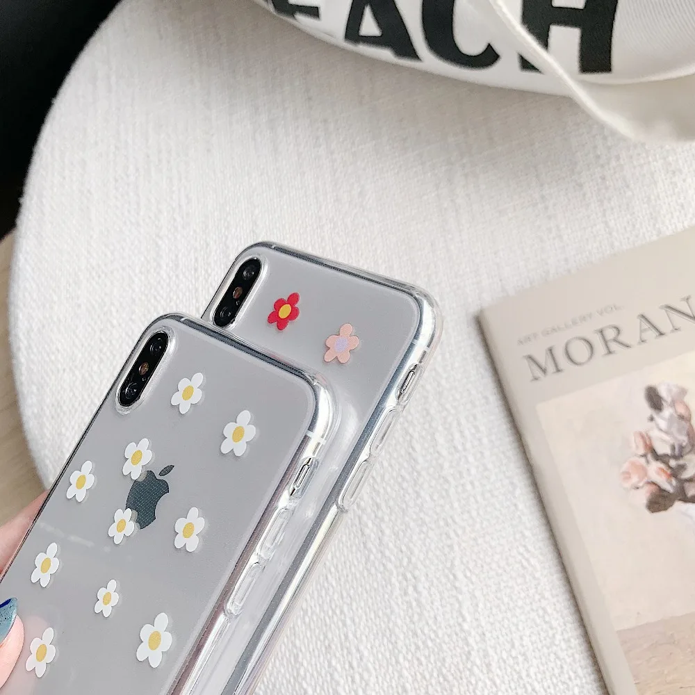ORYKSZ Cute Flowers Phone Case For iphone XS Max XR X 6S 6 7 8 Plus Ultra Slim Transparent Soft Cases Cover | Мобильные телефоны и