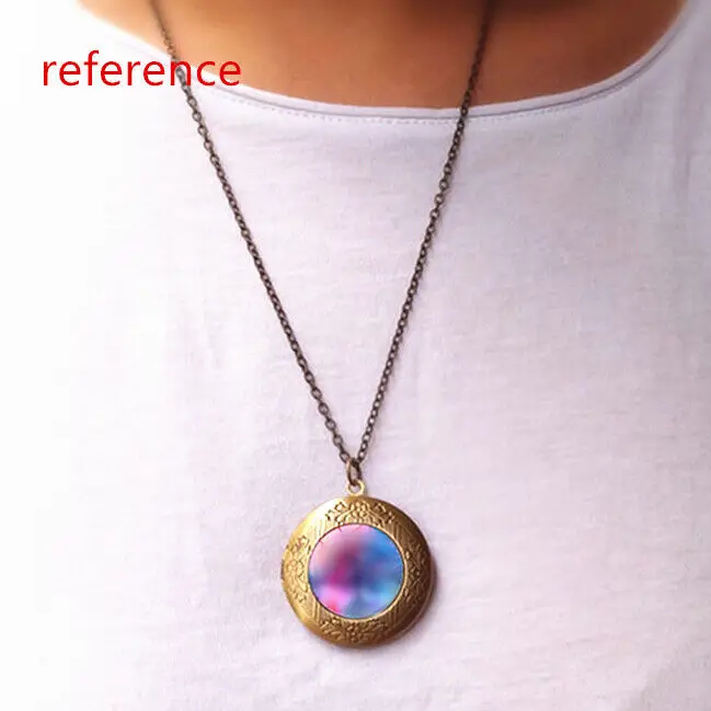 Ретро Орел Луна медальон фото стекло кабошон кристалл кулон ожерелье День