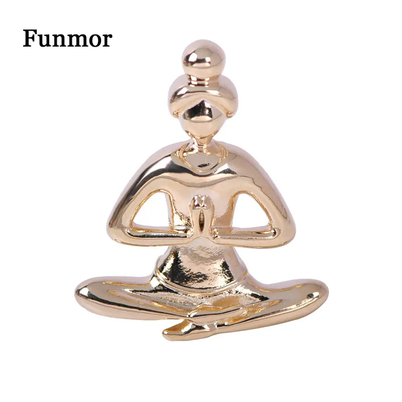 Эмалированные Броши Funmor для йоги фитнеса женщин и девочек повседневного