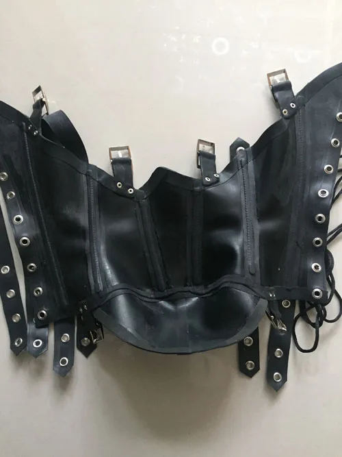 

Crazy club_Customized Latex Fetish Rivet Bondage collar Collocation Latex Mask Zentai Latex Collar Free Shipping Fast Delivery