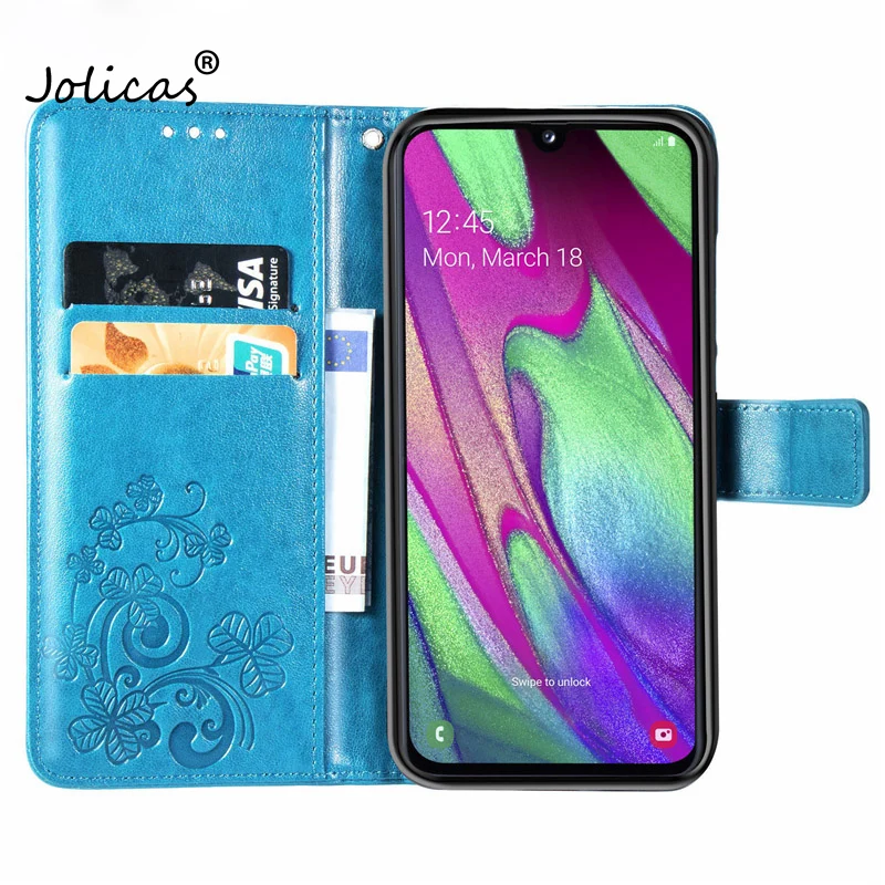 Fundas для samsung Galaxy A40 чехол с откидной крышкой из искусственной кожи Крышка A405F