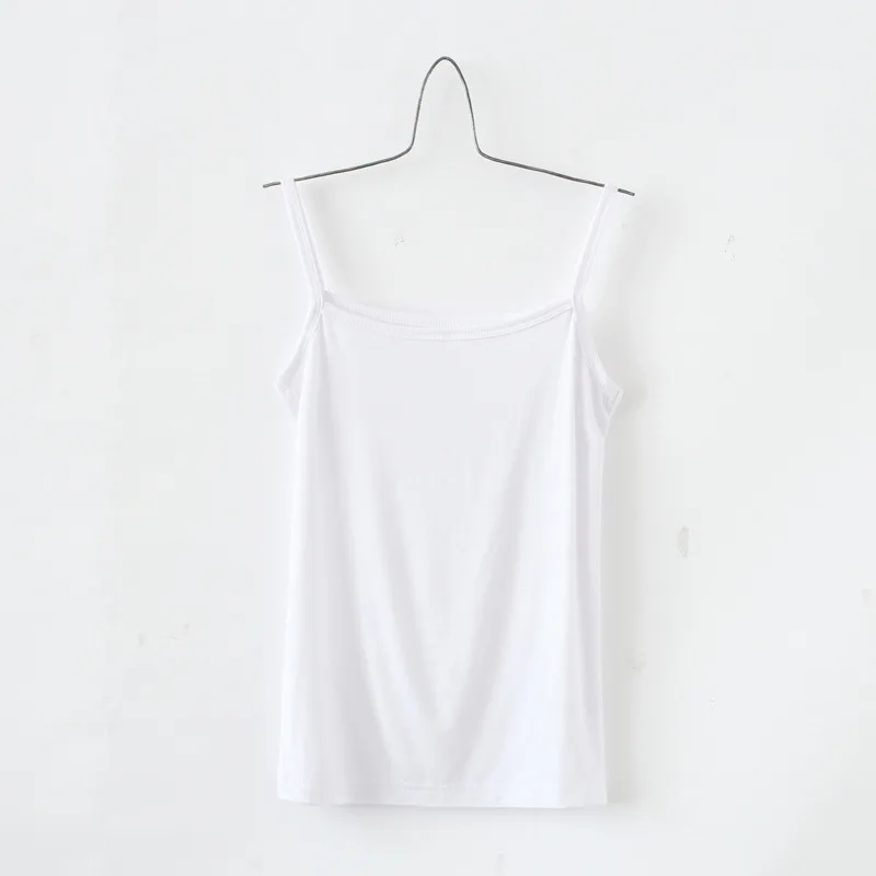 white Женская майка, летняя, повседневная, Camisoles, женские топы, футболка на тонких бретельках, укороченный жилет, Женская майка, модная, синтетический хлопок - Цвет: white
