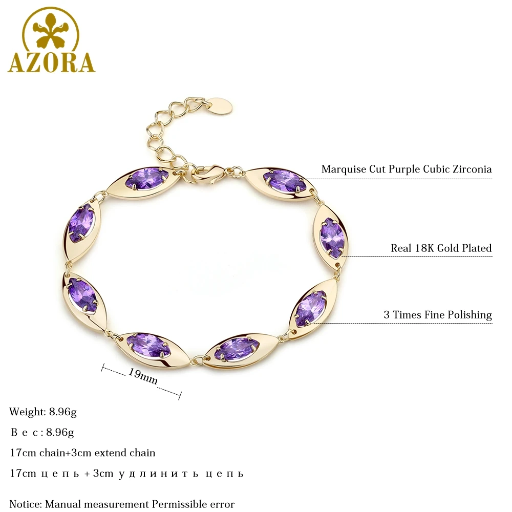 Женский браслет с фианитом AZORA золотистый украшенный TS0183 2019|Цепочки и браслеты| |