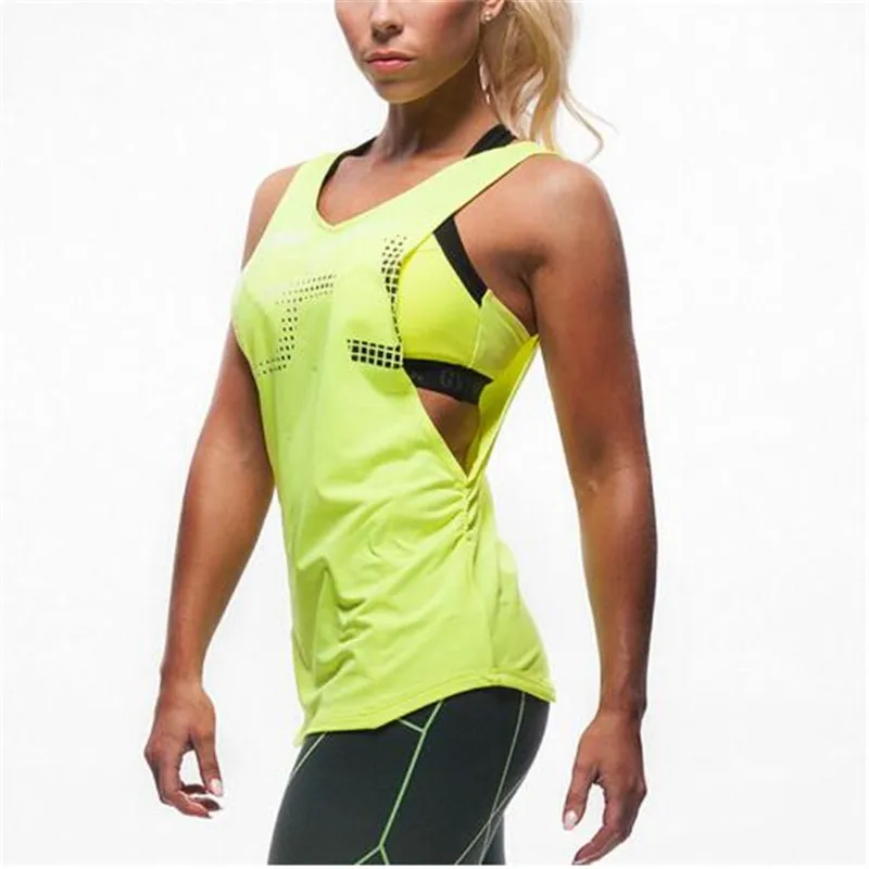 New Sexy Lady Sportwear Women Tank Tops Dry Quick Loose Blusa Fitness Sleeveless Vest | Женская одежда