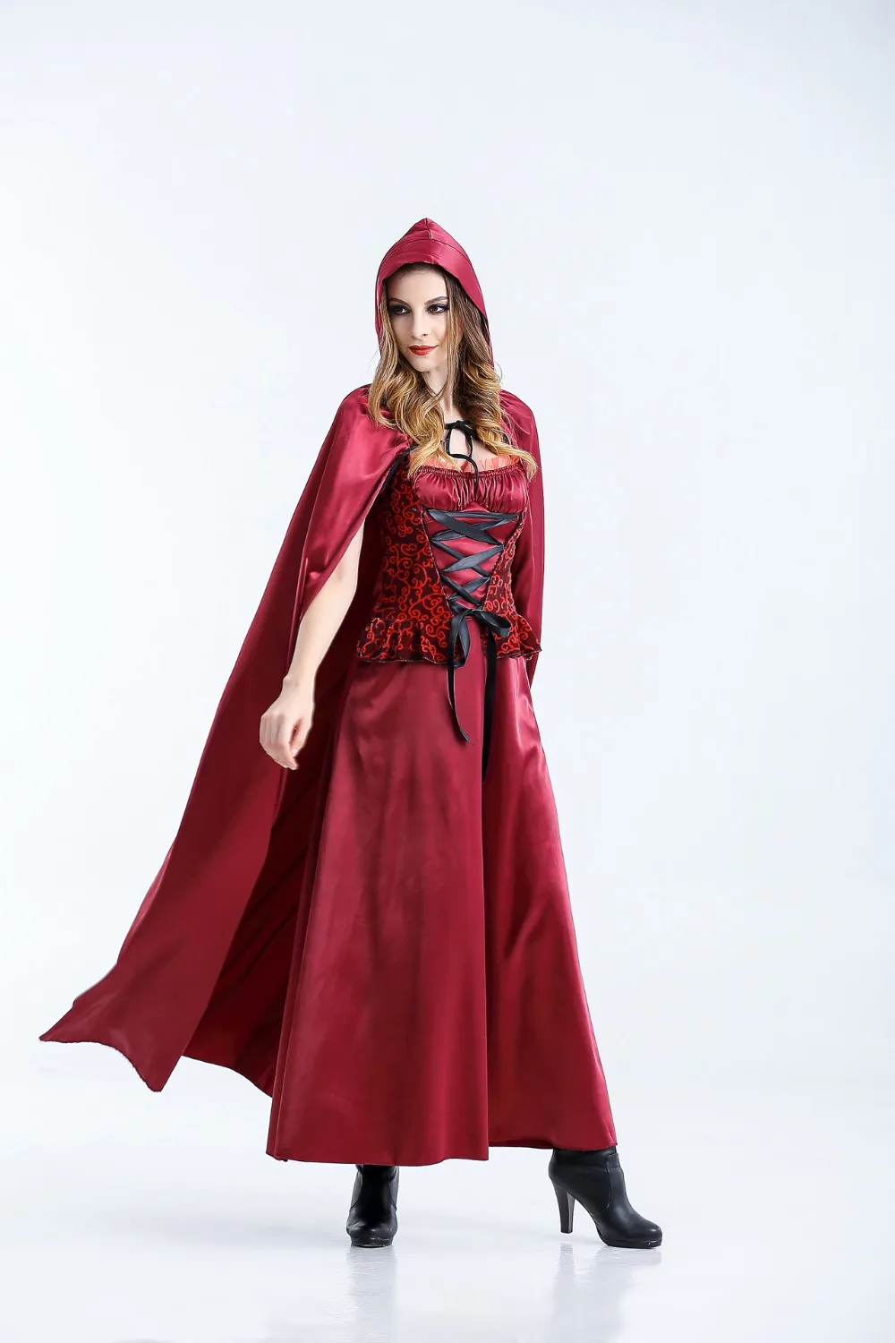 M-XL, новинка, для взрослых, Красная Шапочка, косплей, костюм, сексуальный, панк, готический, платье ведьмы для взрослых, Хэллоуин, костюм вампира, королевы