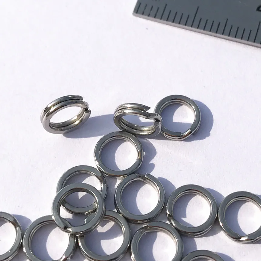 

50pcs/lot Fishing Hard Lure Bait Connector Rings 304 Stainless Steel Squashed Dual Ring Round Double Layer fishing A 5mm 6mm 7mm