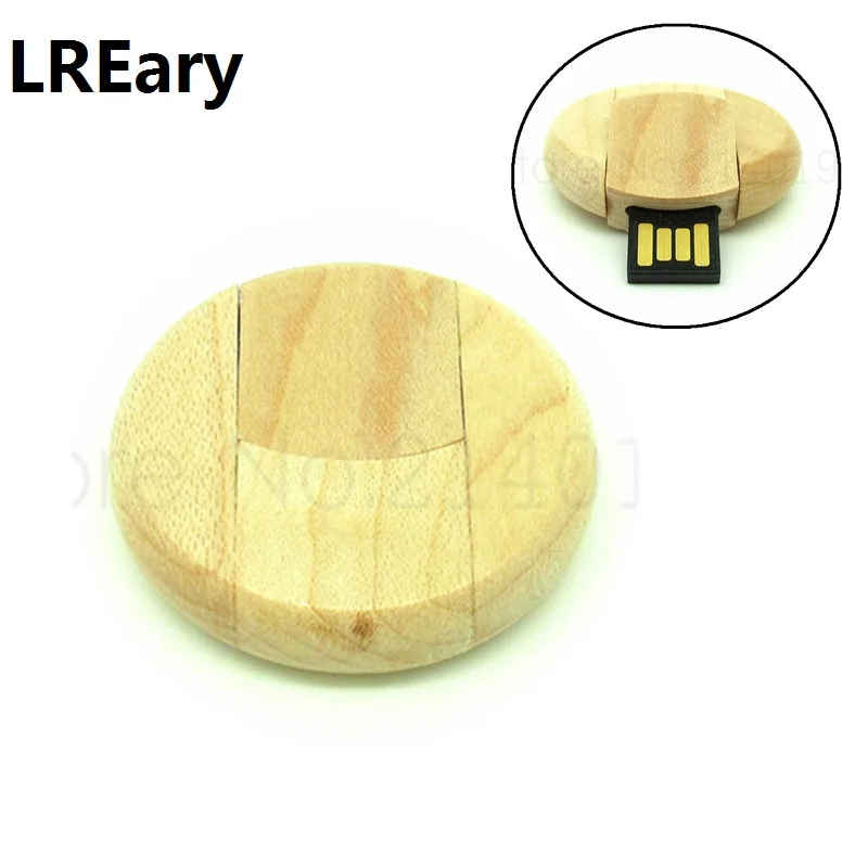 

new round shape wooden USB flash drive swivel USB disk memory stick 4GB 8G 16G 32G pen drive gift real capacity