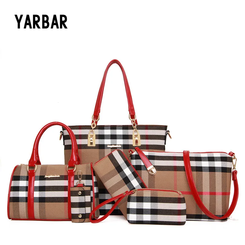 5 Шт./компл. Марка Модельер Женщины HandbagsSet Вскользь Кожаные Кошельки Сумки