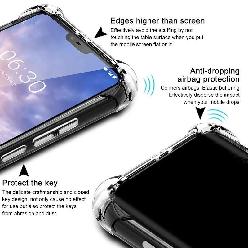 Гибкий ТПУ силиконовый чехол для Nokia 7 1 5 2 3 6 Plus 8 Sirocco простой ударопрочный Coque Funda |