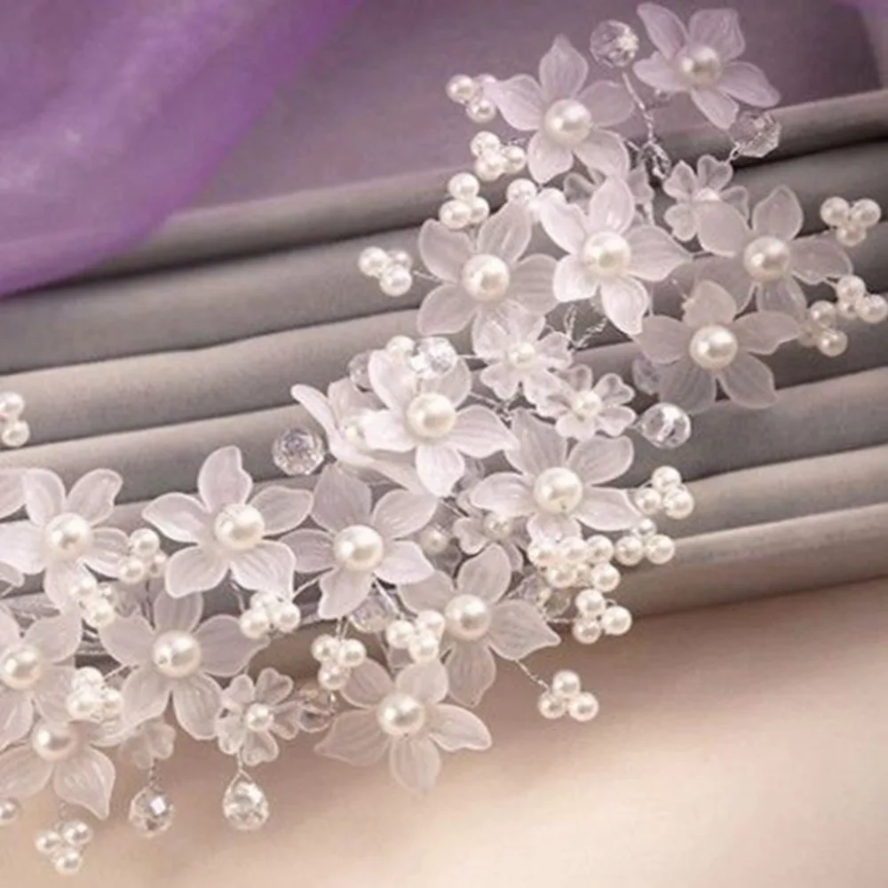 Exquisite handmade pearl head flower bridal tiara12 | Свадьбы и торжества