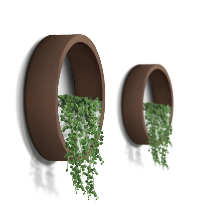 

Creative Modern Round Iron Glass Wall Vase Wall-mounted Flower Pot Succulent Plant Planters Home Decoration Vase Bonsai Ornament
