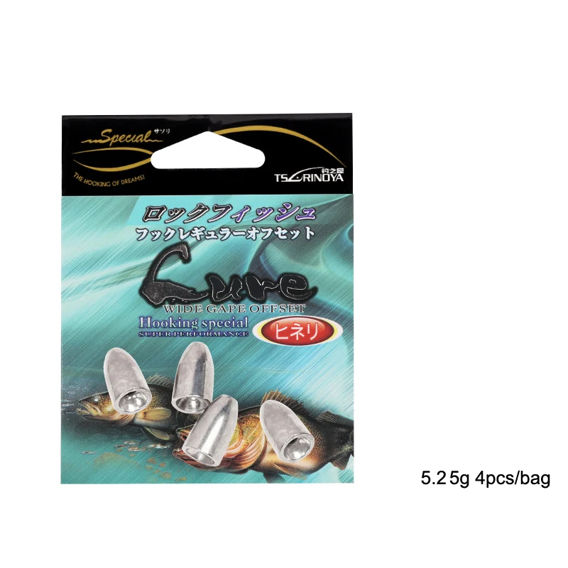 5.25g TSURINOYA рыболовное грузило из вольфрамовой стали, 1,7 г/5,25 г/7 г, в форме пули, вес для рыбалки, для техасской снасти, приманки, рыболовные аксессуары - Цвет: 5.25g