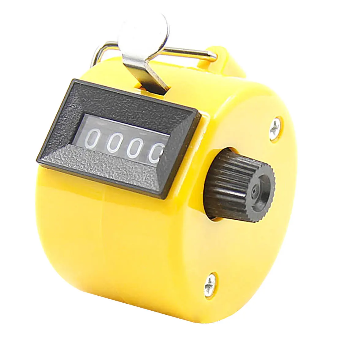 Yellow Пальмовый кликер 4 цифровые счетчики пластиковый корпус ручной дисплей ручной подсчет тли кликер таймер футбол гольф счетчик - Цвет: Yellow