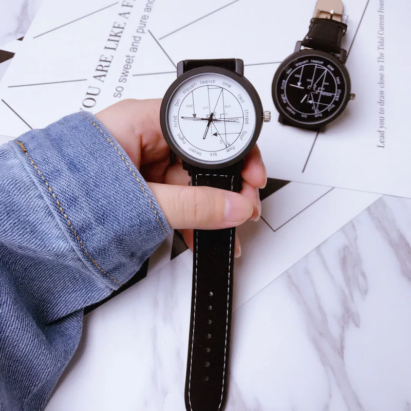 Женские часы с кожаным кварцем mathire matical formula, модные наручные часы для мужчин, повседневные мужские часы erkek kol saati, пара