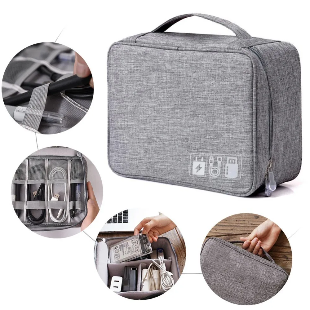 Портативный дорожный кабель сумка цифровой USB гаджет Органайзер зарядное