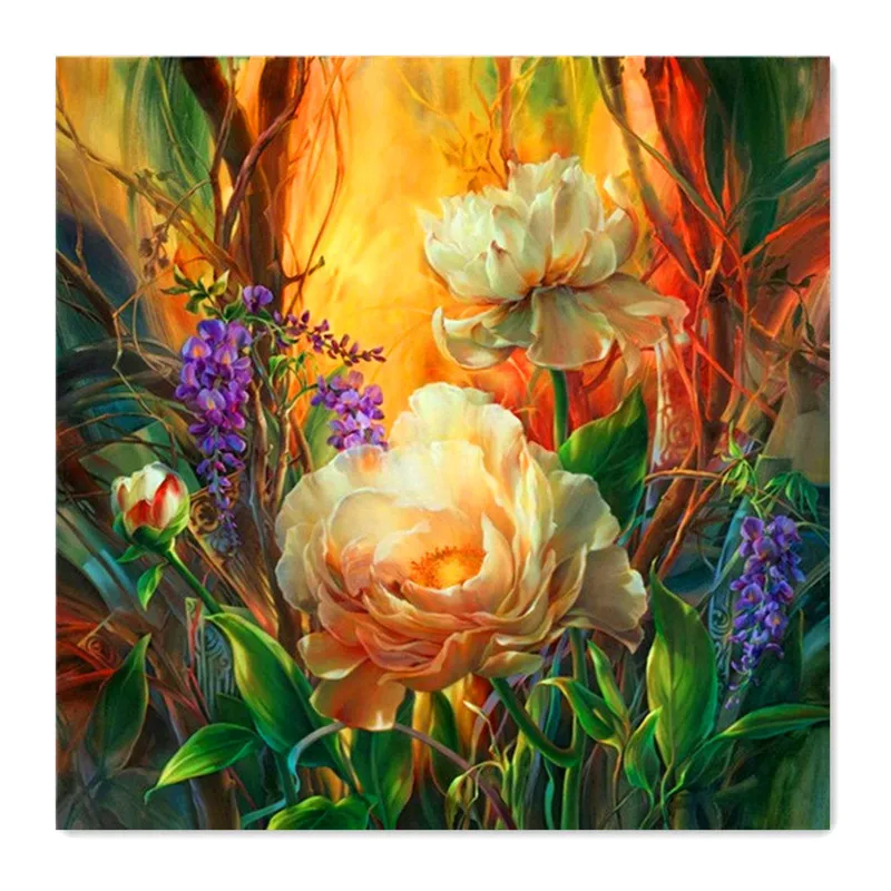100% Full 5D Diy Daimond Painting Peony &ampFlower 3D Diamond Round Rhinestones Diamant Embroidery Animal | Дом и сад