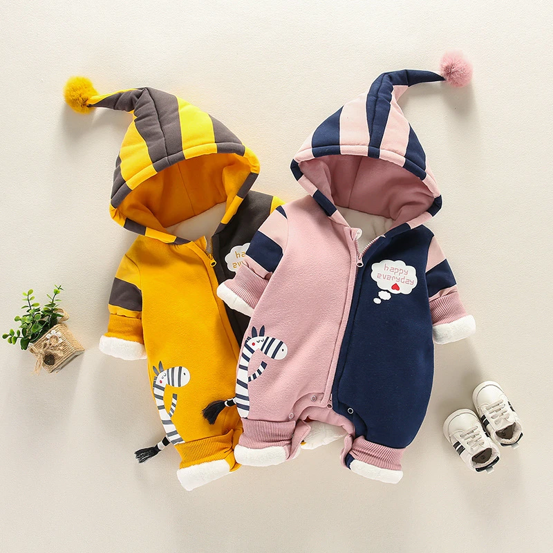 Модный детский зимний комбинезон Одежда для новорожденных девочек и мальчиков
