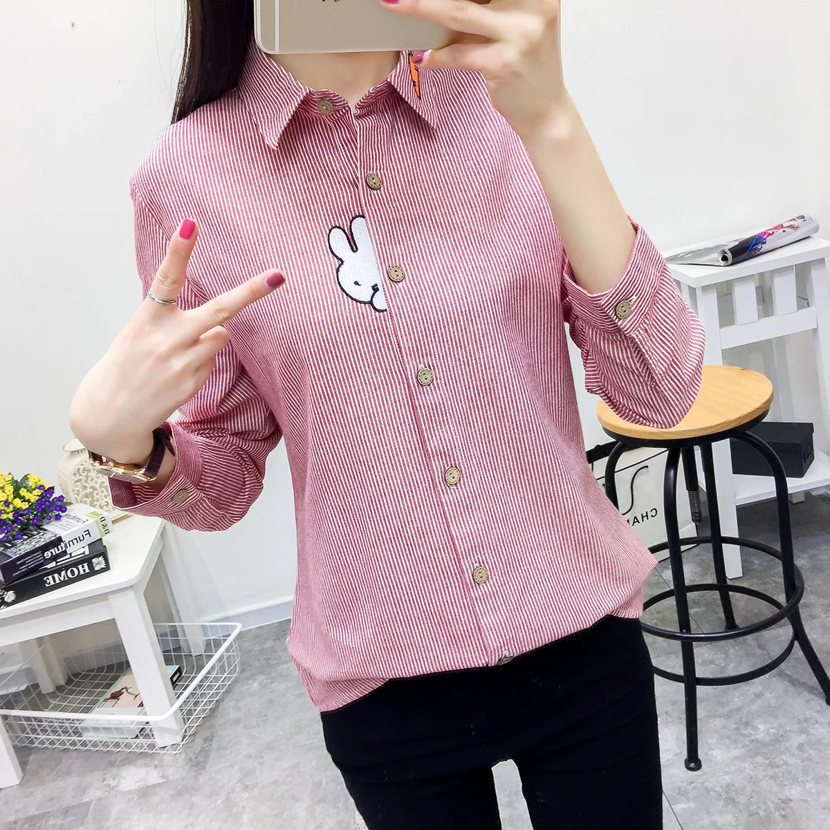 Для женщин блузка Повседневное вышивка блузки, рубашки из хлопка, Camisas Femininas простой Полосатые рубашки Топы Женский Костюмы Blusas