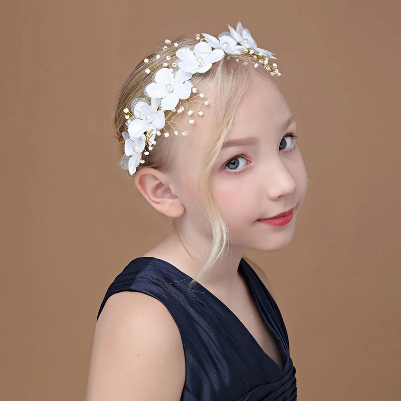 Новая коллекция 2019 украшения для волос цвета слоновой кости с цветами и жемчугом