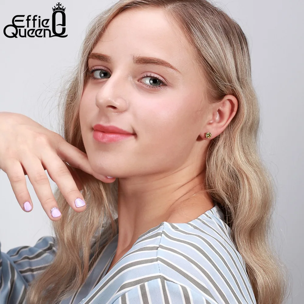 Effie Queen инкрустированные Аутентичные 925 стерлингового серебра Симпатичные