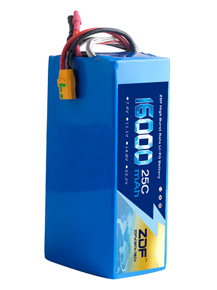 ZDF 44,4 V 16000mAh 25C 12S литиевая полимерная аккумуляторная батарея lipo батарея для DIY RC Дрон БПЛА модель