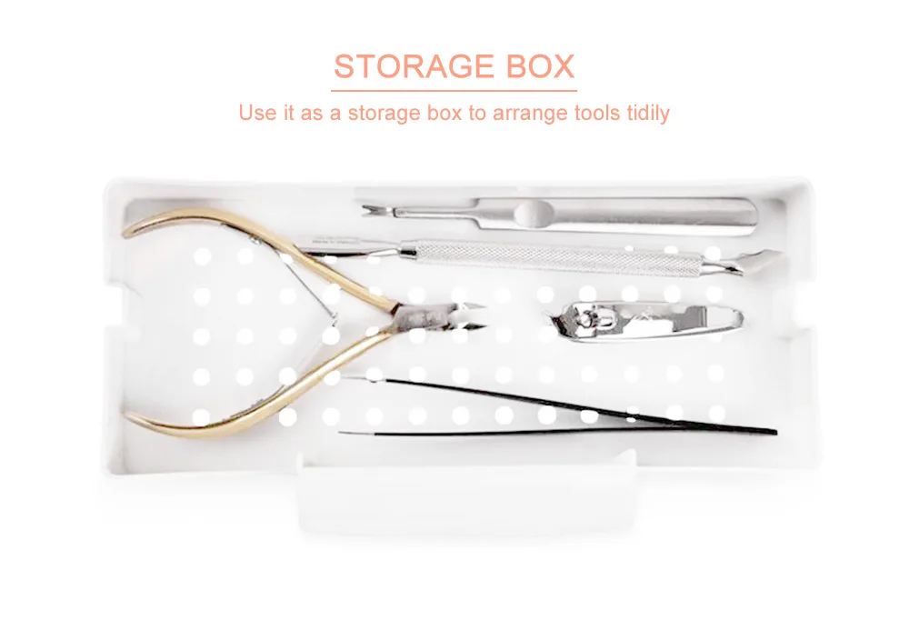 Nail Art Tool Storage Sterilization Box Detachable Tray Portable Manicure Container Sterilizer Personal Care Appliance