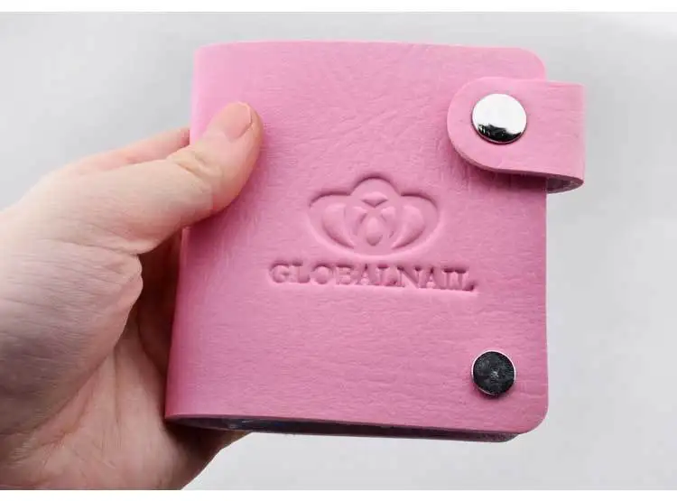 

WUF Newest 24 Slots Leather Nail Art Stamping Plate Case Bag Nail Stamp Template Holder Album Storage For Dia 5.6cm Stencil