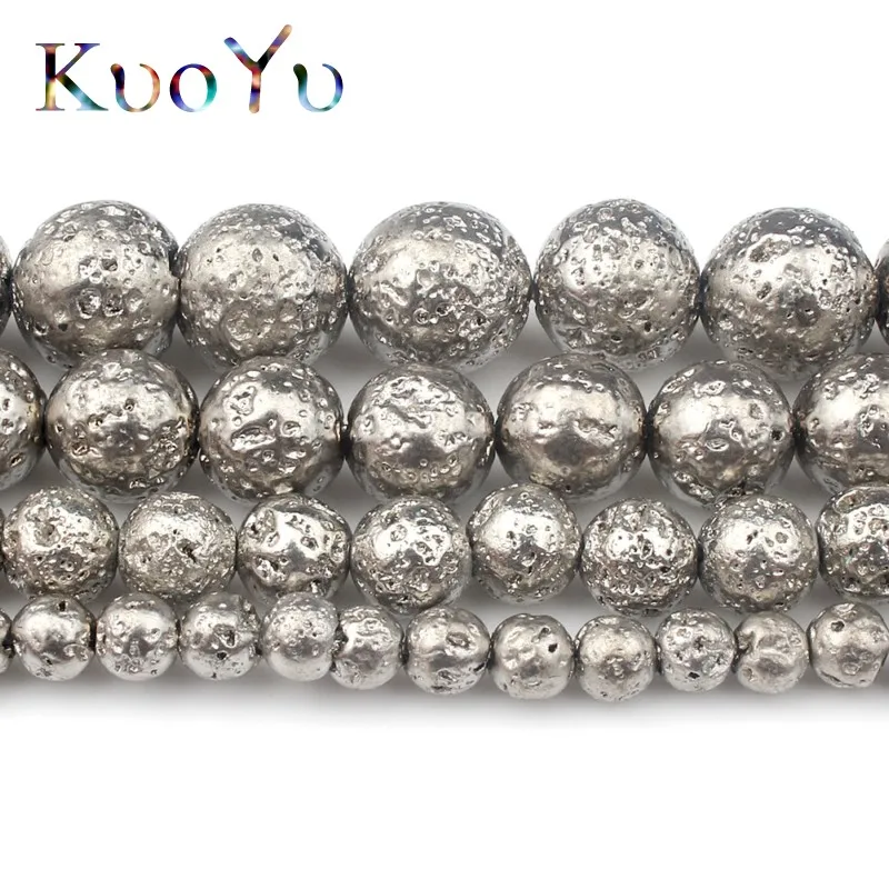 Серебряное покрытие камень из вулканической лавы Diy Шарм браслет натуральный