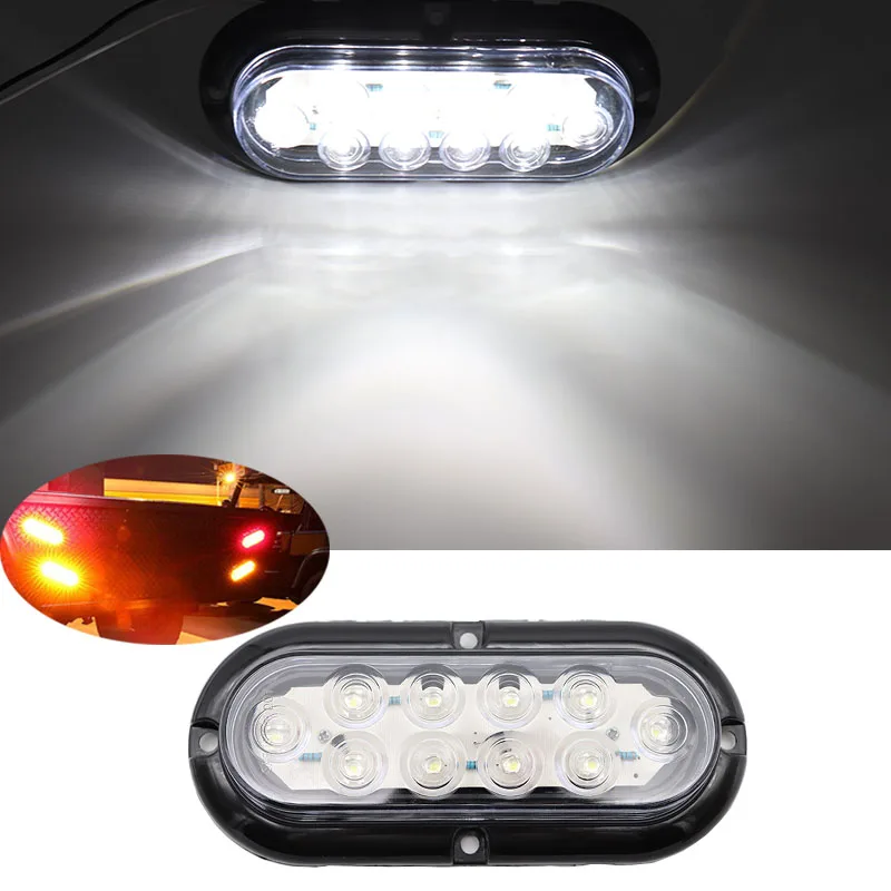 12V Универсальный 10led белый/янтарный/красный прицеп грузовик задний фонарь прицепа хвост светодиодный фонарь заднего хода стоп лампа трактор пикап
