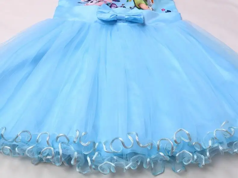 Платье для девочек кружевное платье Снежной Королевы Эльзы и Анны подарок на