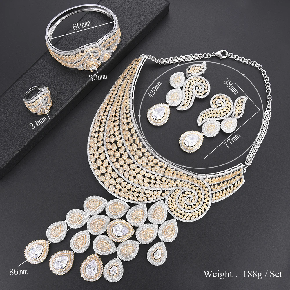 SisCathy роскошное ожерелье с кубическим цирконием павлина серьги кольцо браслет