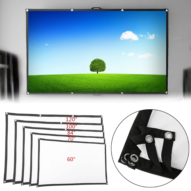 OOTDTY 6" /70"/8" /100"/12" проектор экран 16:9 для домашнего кинотеатра Кино вечерние 16: 9 высокое качество