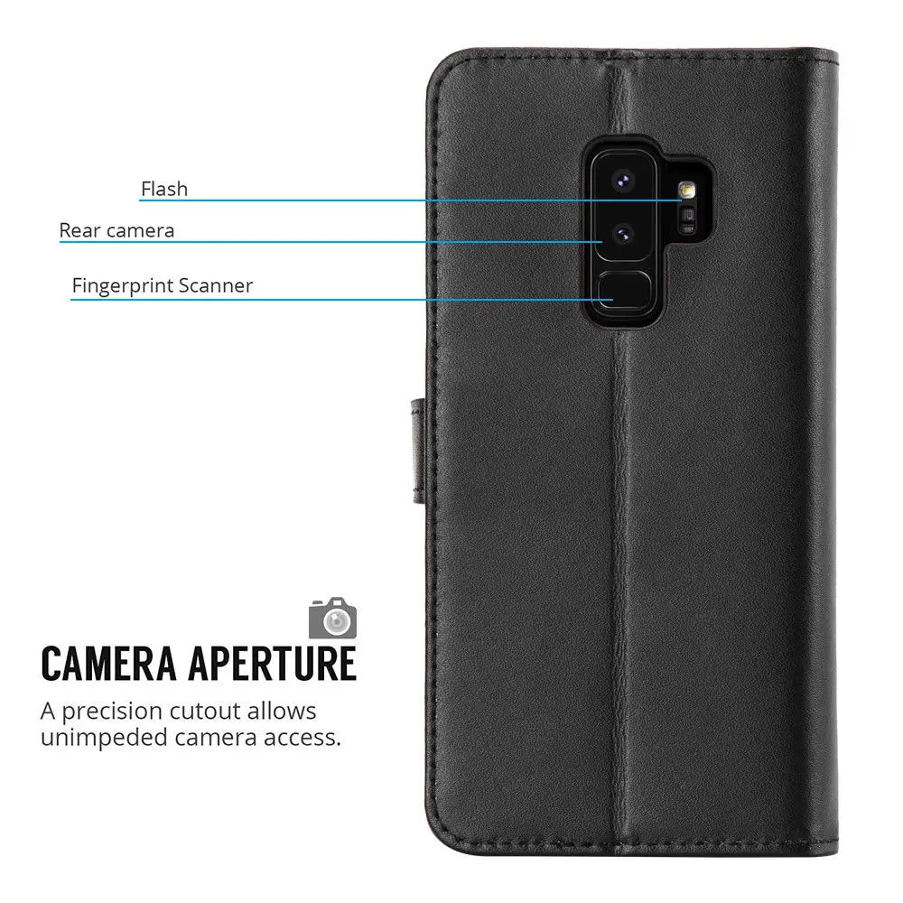 Чехол книжка из натуральной кожи с отделением для карт Samsung Galaxy S9 Plus S10 S8 S20|cover for