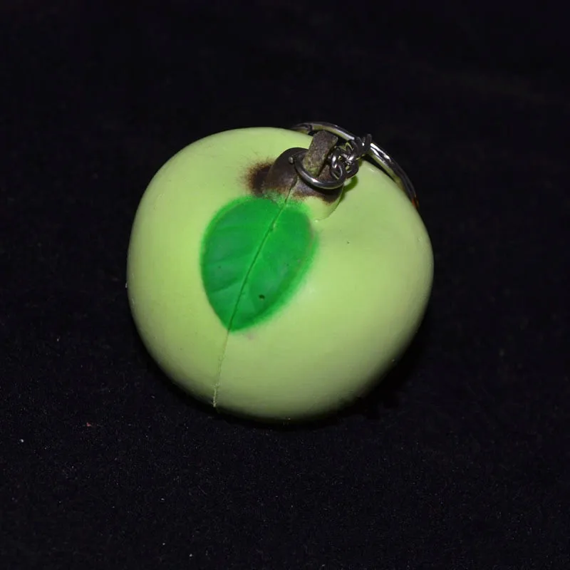 GreenApple 13 шт. милый мягкий PU фрукты еда пена брелок в форме шарика гамбургер/яблоко/груша/Персик/тыква/кукуруза/Арбуз брелок аксессуары - Цвет: GreenApple