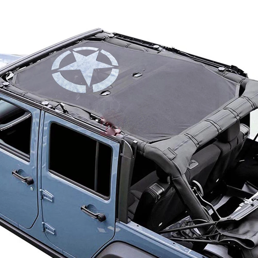 Чжуан Цянь Star Стиль сетки Защита от солнца тенты Топ Eclipse УФ Защита для Jeep Wrangler JK 2007- 2 двери