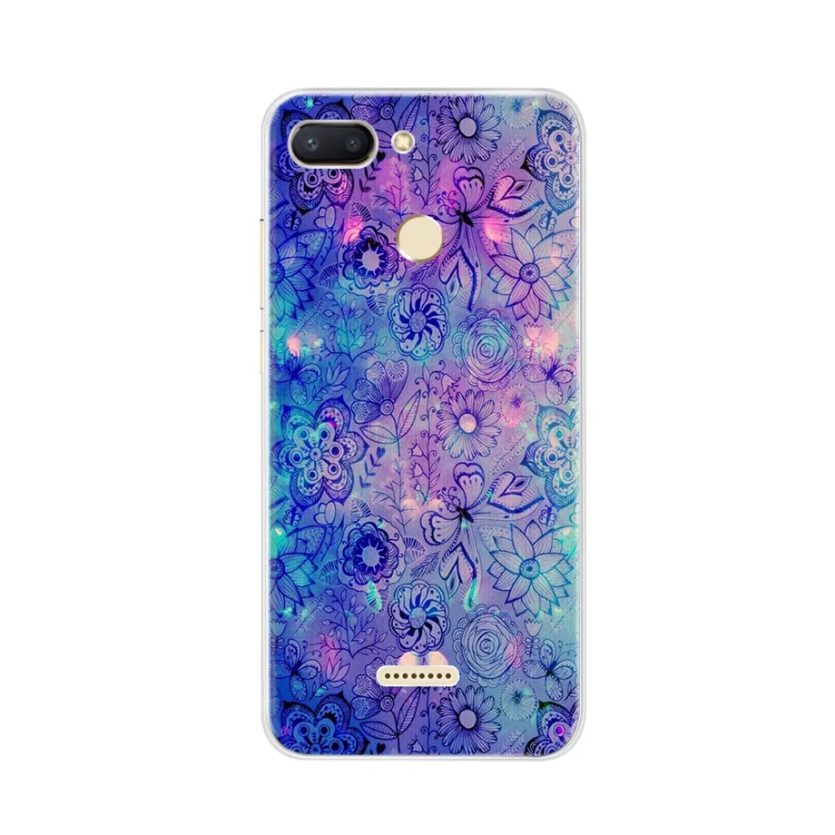 Темно-серый Чехол для Xiomi Xiaomi Redmi 6, ТПУ силиконовый чехол для телефона, чехол s с цветочным принтом для Xiaomi Redmi6 Redmi 6, чехлы бамперы - Цвет: Темно-серый