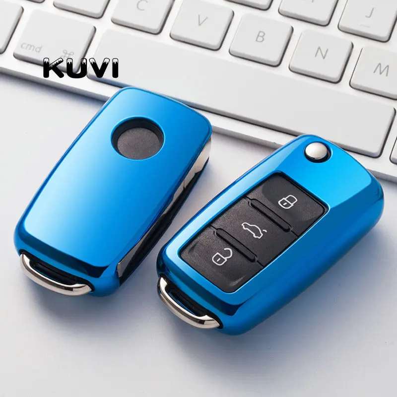 Мягкий ТПУ чехол для автомобильного ключа VW Golf Bora Jetta POLO GOLF Passat Skoda Octavia A5 Fabia SEAT Ibiza