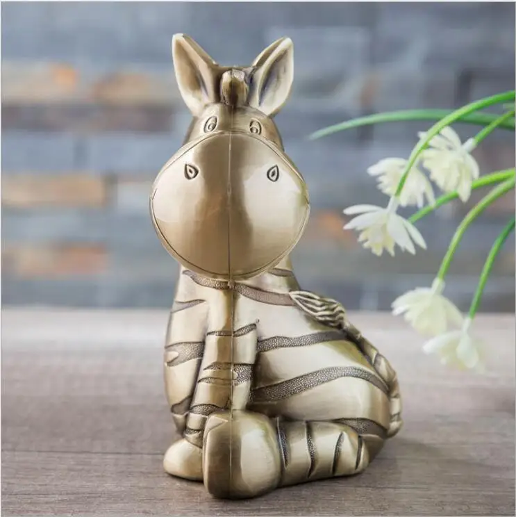 creative cartoon zebra metal piggy bank cash box coins for money safe coin dispenser chirldren's gift PB032 | Дом и сад