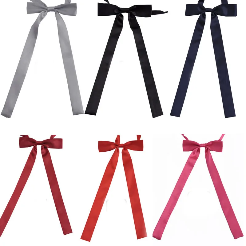 Новинка Модный женский длинный галстук бабочка фирменные корейские тонкие