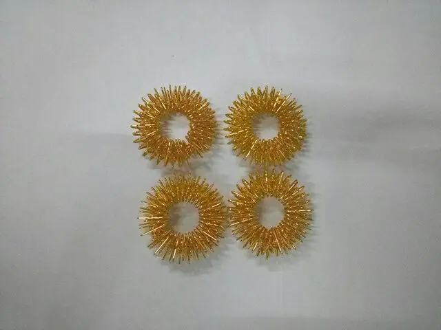 gold 200 шт./партия Акупрессура палец кольцо для массажа рука рефлексотерапия Акупунктура Массаж кольцо боль палец терапия Массаж Здоровье - Цвет: gold